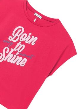 Camiseta Mayoral Shine rosa fucsia para niña