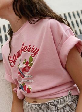 Camiseta Mayoral Cóctel rosa para niña