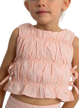 Conjunto Mayoral bordado rosa para niña