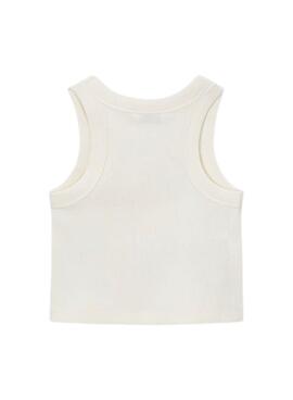 Camiseta Mayoral con tachuelas blanco roto para niña
