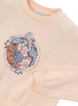 Sudadera Mayoral salmón para niña