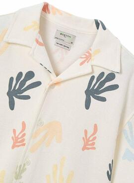 Camisa m/c punto estampada Nata