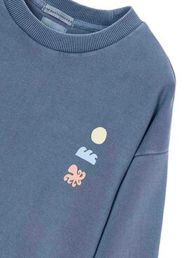Sudadera Mayoral azul medio estampado trasero para niño