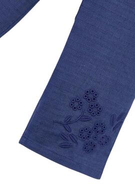 Pantalón Mayoral bordado azul marino para niña