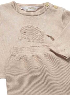 Conjunto Mayoral punto erizo beige para bebé