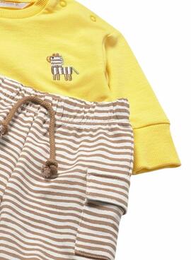 Conjunto Mayoral dos looks sport safari beige y amarillo para bebé