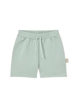 Conjunto Mayoral dos bermudas estampada y verde agua para bebé