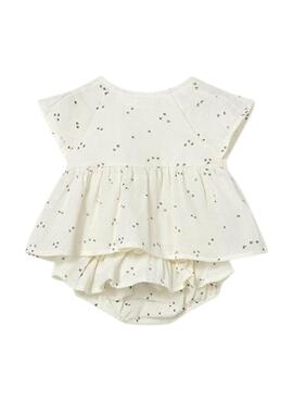 Conjunto Mayoral blusa y cubrepañal crudo estampado para bebé