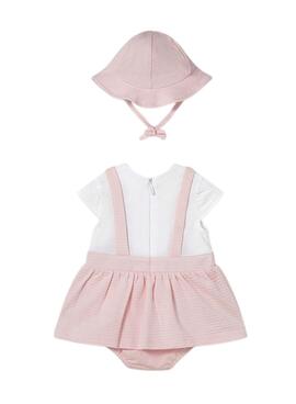 Conjunto Mayoral vestido body rosa con gorro para bebé