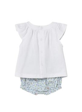 Conjunto Mayoral camisetas y cubrepañal azul para bebé