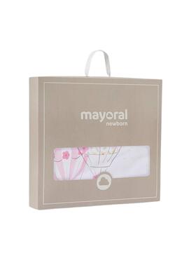 Manta Mayoral blanca con estampado de globos para bebé