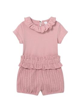 Conjunto Mayoral bodies y cubrepañal rosa para bebé