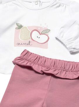 Conjunto Mayoral camisetas y leggings rosa para bebé