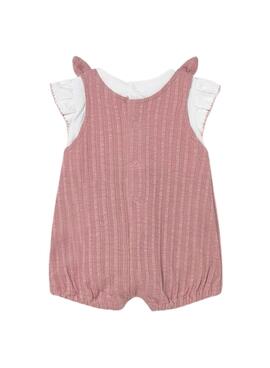Pelele Mayoral rosa con camiseta blanca para bebé