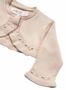 Chaqueta Mayoral beige de punto para bebé