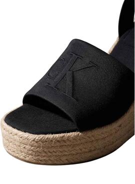 Sandalias Calvin Klein Jeans Wedge Espad negro para mujer