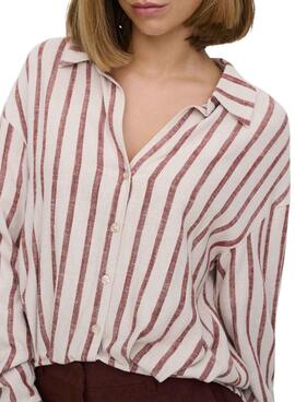 Camisa Only Siesta rayas rosa para mujer