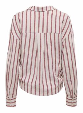 Camisa Only Siesta rayas rosa para mujer