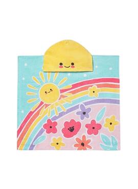 Toalla Mayoral multicolor con capucha y arcoíris para bebé