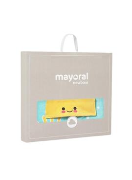Toalla Mayoral multicolor con capucha y arcoíris para bebé
