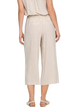 Pantalón coulotte Only Siesta beige para mujer
