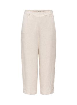 Pantalón coulotte Only Siesta beige para mujer
