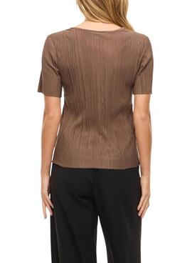 Camiseta Vila Viplisa marrón para mujer