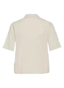Camisa Vila Vijuliana beige para mujer