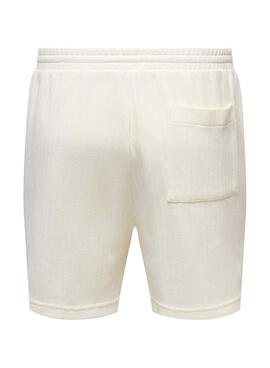 Bermudas Only Strey blanco para hombre