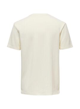 Camiseta Only Strey blanco roto para hombre