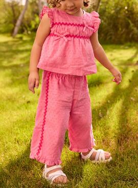 Conjunto Mayoral blusa rosa y pantalón a juego para niña