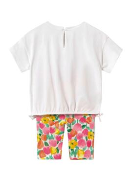 Conjunto Mayoral camiseta blanca y legging estampado floral para bebé