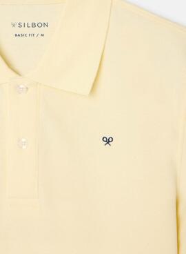 Polo Silbon cásico amarillo para hombre
